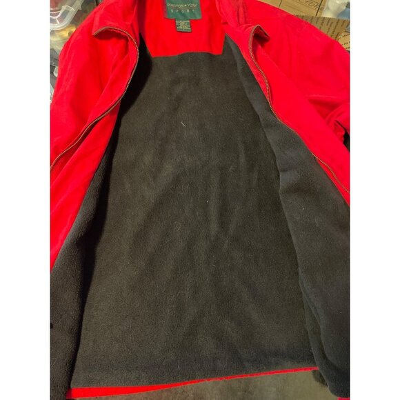 Preston & York Red Fleece Lined Full Zip Jacket Sz L - Picture 9 of 9